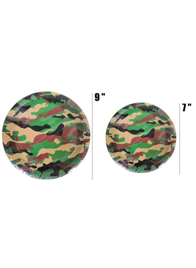 Oojami Serves 30 Complete Party Pack Camouflage Party Supplies 9" Dinner Paper Plates 7" Dessert Paper Plates 12 Oz Cups 3 Ply Napkins Camouflage Themed Birthday Party Supplies - Image 3