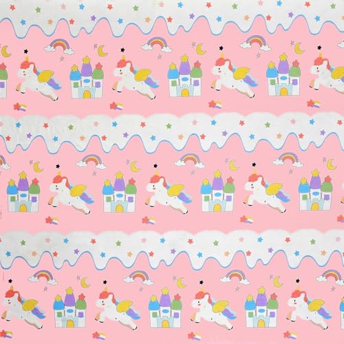 Fresh From Loom Cotton Wrinkle Free Soft Hypoallergenic Bed Sheet | Cartoon Printed Single Bedsheet for Kids with one Pillow Cover (60x90 Inches/Pink Unicorn) - Image 5