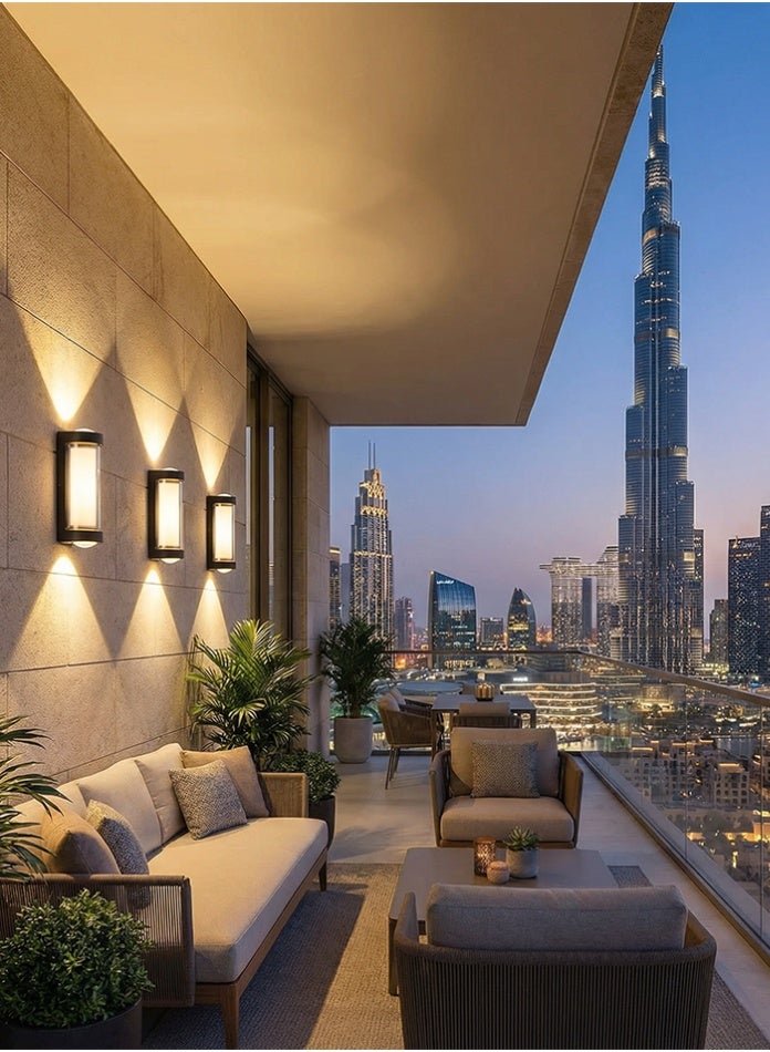 Vmax Modern 12W Outdoor LED Wall Light – Waterproof IP65 Up & Down Sconce – Compact 960LM Aluminum Wall Lamp for Entrances, Balconies, and Villas - Image 2