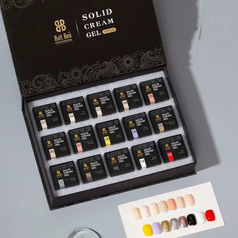 Brille Bee Solid Cream Gel 15 Color Gel Paint Set - Image 1