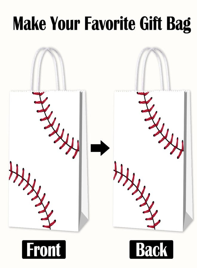 BQK 16pcs Baseball Snack Bags For Kids with Handles Baseball Goodie Bags Favors Baseball Treat Bags Baseball Gift Bags Baseball Theme Party Supplies Baseball Birthday Party Supplies - Image 4