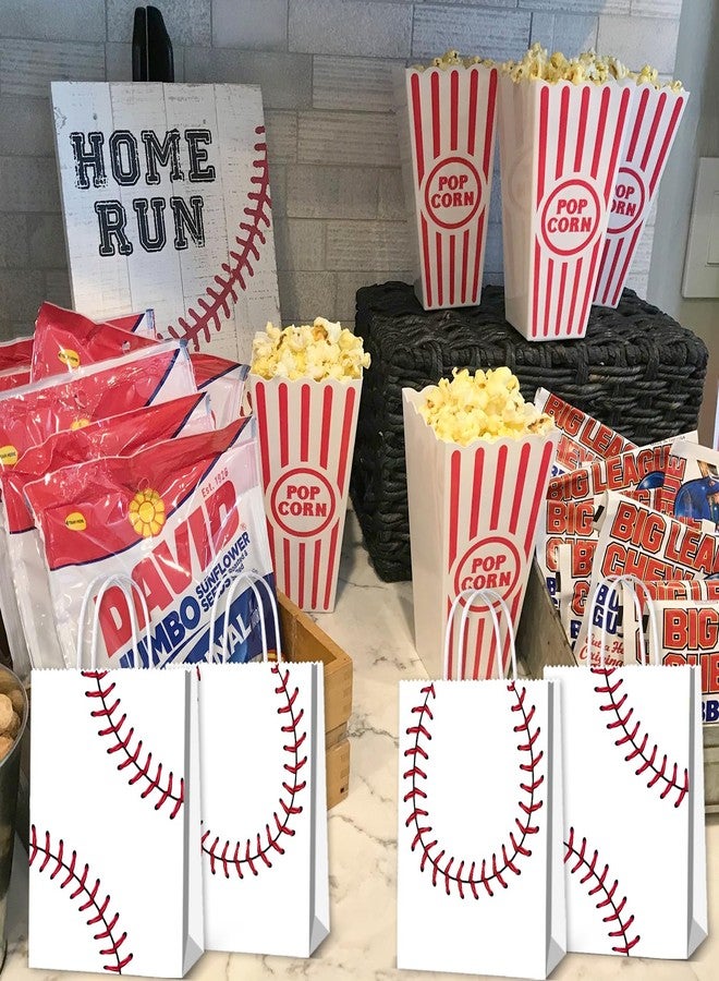 BQK 16pcs Baseball Snack Bags For Kids with Handles Baseball Goodie Bags Favors Baseball Treat Bags Baseball Gift Bags Baseball Theme Party Supplies Baseball Birthday Party Supplies - Image 3