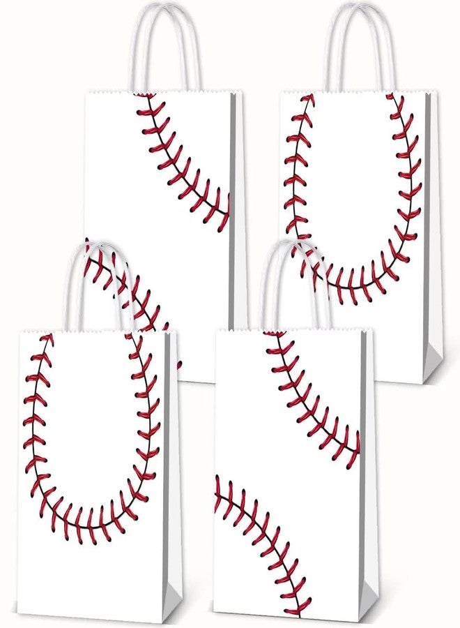 BQK 16pcs Baseball Snack Bags For Kids with Handles Baseball Goodie Bags Favors Baseball Treat Bags Baseball Gift Bags Baseball Theme Party Supplies Baseball Birthday Party Supplies - Image 1
