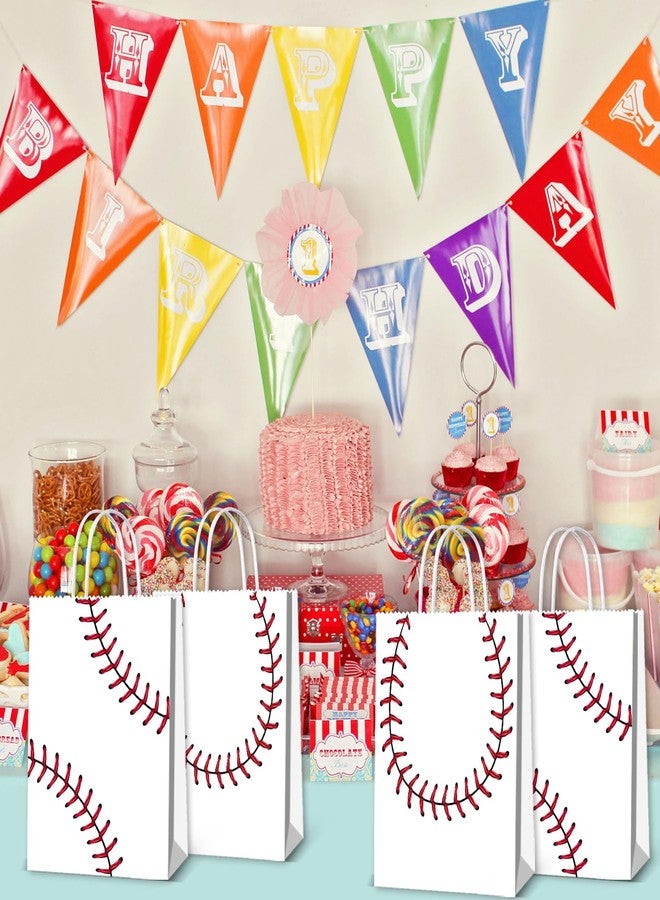 BQK 16pcs Baseball Snack Bags For Kids with Handles Baseball Goodie Bags Favors Baseball Treat Bags Baseball Gift Bags Baseball Theme Party Supplies Baseball Birthday Party Supplies - Image 5