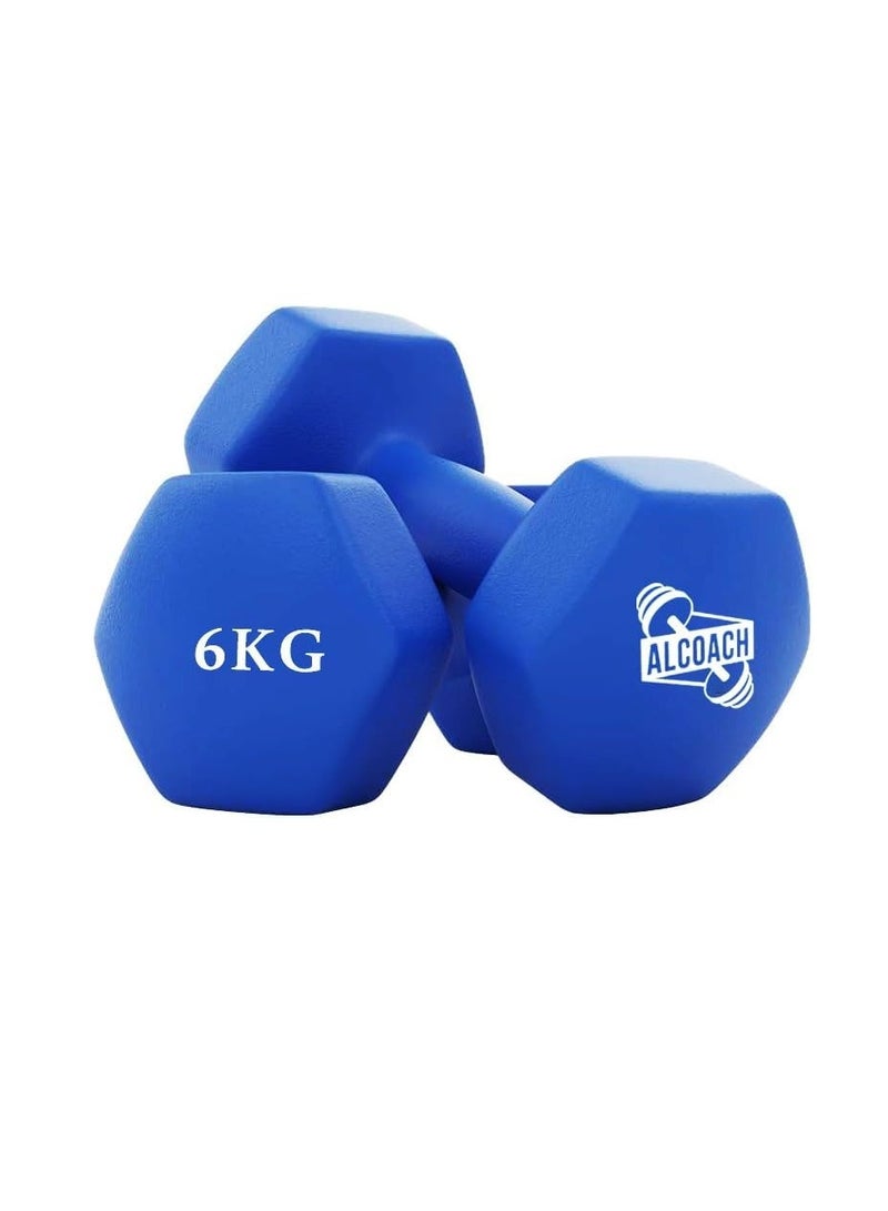 ALCOACH Vinyl Coated Dumbbell for Exercise and Fitness 6 kg  - Image 1