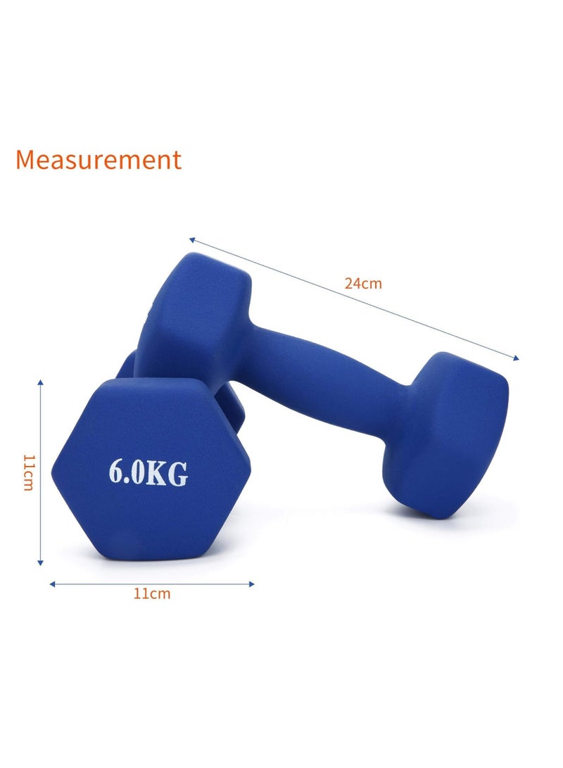 ALCOACH Vinyl Coated Dumbbell for Exercise and Fitness 6 kg  - Image 2