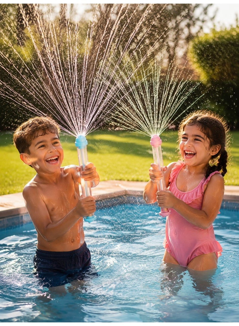 2-Pack Large Capacity Pull-Type Water Gun Fireworks - 8m Long Range Squirt Gun for Kids & Adults, Multi-Nozzle Pool Toy Outdoor Summer Fun Gift Set - Image 2