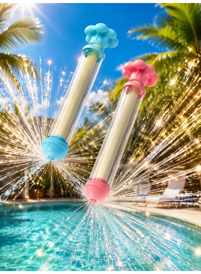 2-Pack Large Capacity Pull-Type Water Gun Fireworks - 8m Long Range Squirt Gun for Kids & Adults, Multi-Nozzle Pool Toy Outdoor Summer Fun Gift Set - Image 1