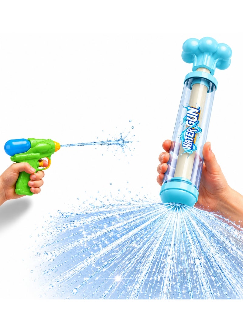 2-Pack Large Capacity Pull-Type Water Gun Fireworks - 8m Long Range Squirt Gun for Kids & Adults, Multi-Nozzle Pool Toy Outdoor Summer Fun Gift Set - Image 3