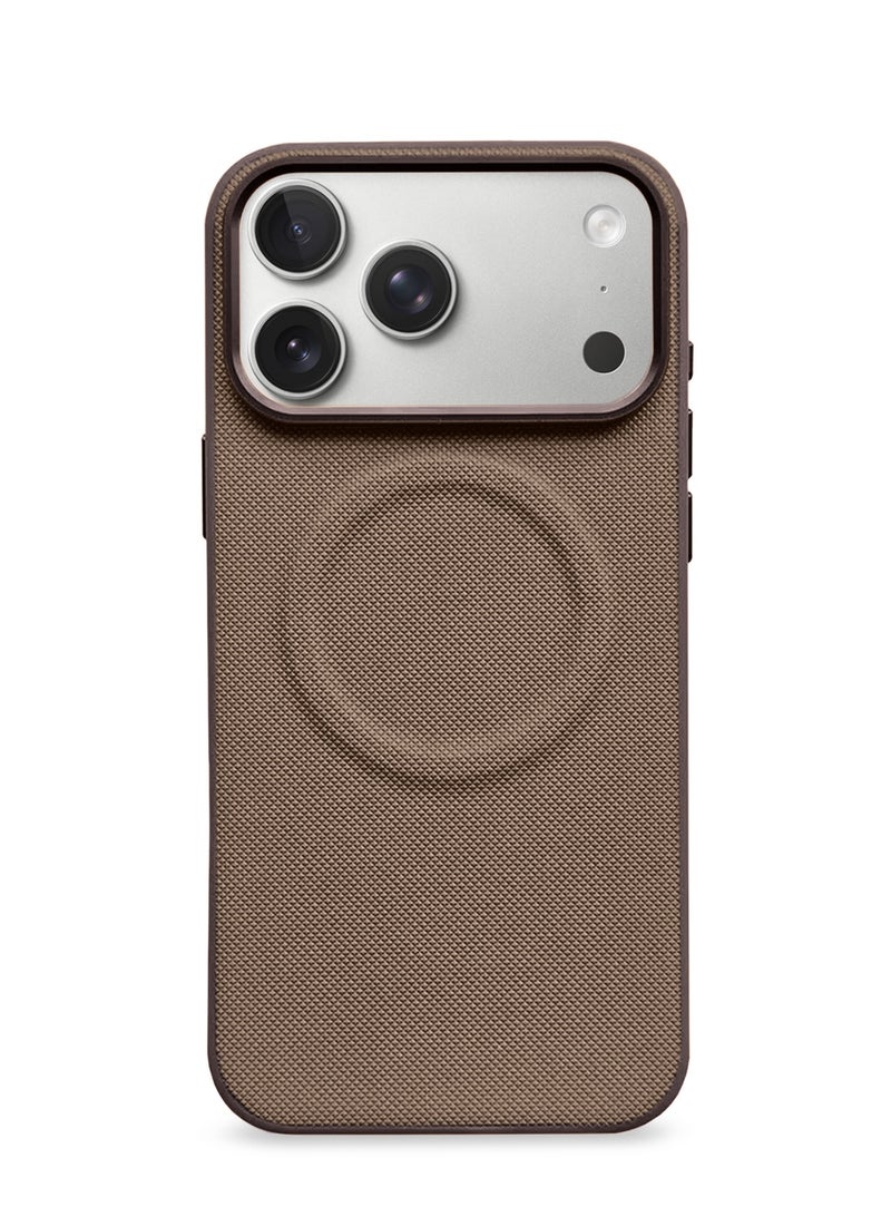 Wtech Apple iPhone 17 Pro Max 5G 2025 Luxury High Quality Magnetic Silicone Sides Case Cover (MCRPSN) - Brown - Image 5