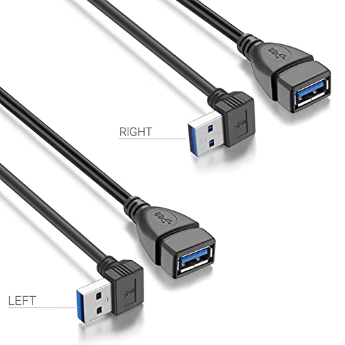 WILLIZTER Short USB 3.0 Extension Cable, 2 Pack SuperSpeed USB 3.0 Angle Male to Female Extension Cable 6 Inch Convertor Adapter Extender Cord Up Angle and Down Angle one Each - Image 5