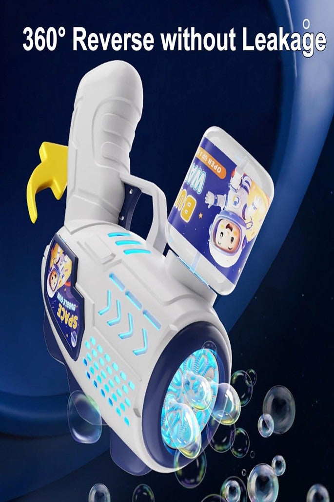 أوساويك آلة فقاعة للأطفال ، بندقية الفقاعة مع فقاعة 10 حفرة ومواد سميكة هدايا عيد ميلاد في الهواء الطلق لأكثر من 3 سنوات طفل - Image 4