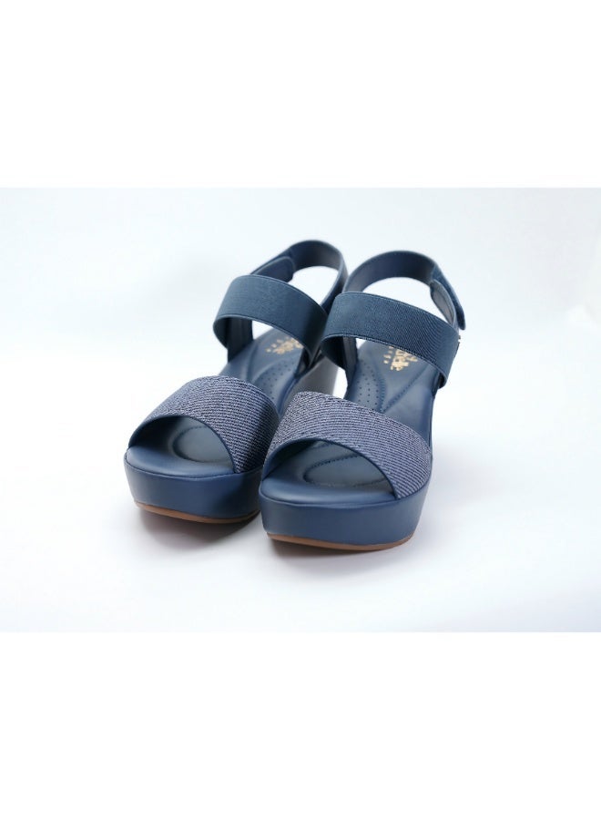 Michelle Morgan 092-3122 Michelle Morgan Women's Ankle Strap Wedge Heel Sandals 514RJ339 Navy - Image 4
