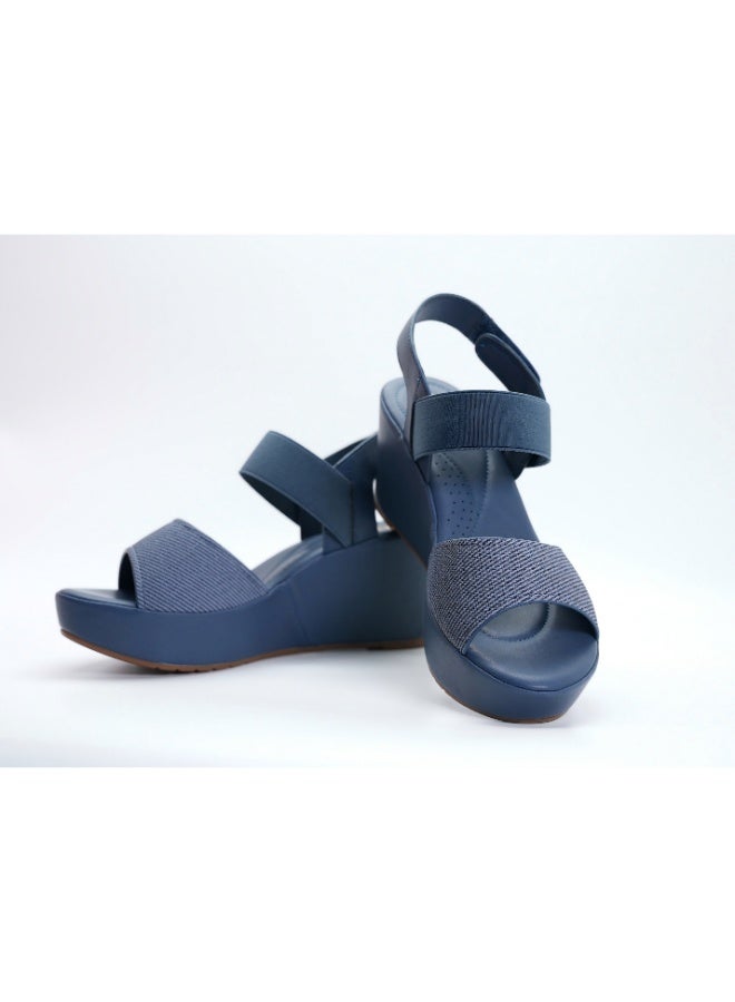 Michelle Morgan 092-3122 Michelle Morgan Women's Ankle Strap Wedge Heel Sandals 514RJ339 Navy - Image 2