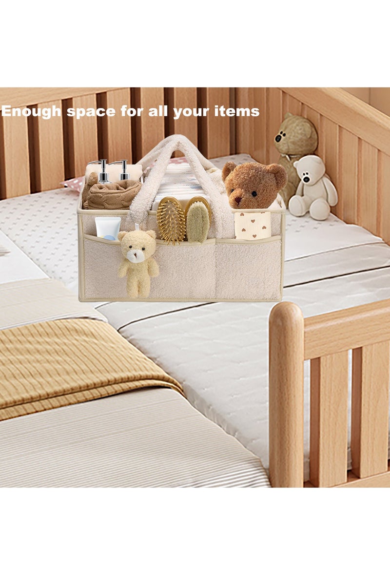 Baby Nappy Caddy, Portable Nappy Organiser, Divided Design, Nursery Storage Basket Gift, Car Caddy - Image 2