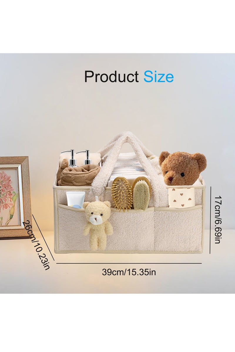 Baby Nappy Caddy, Portable Nappy Organiser, Divided Design, Nursery Storage Basket Gift, Car Caddy - Image 4