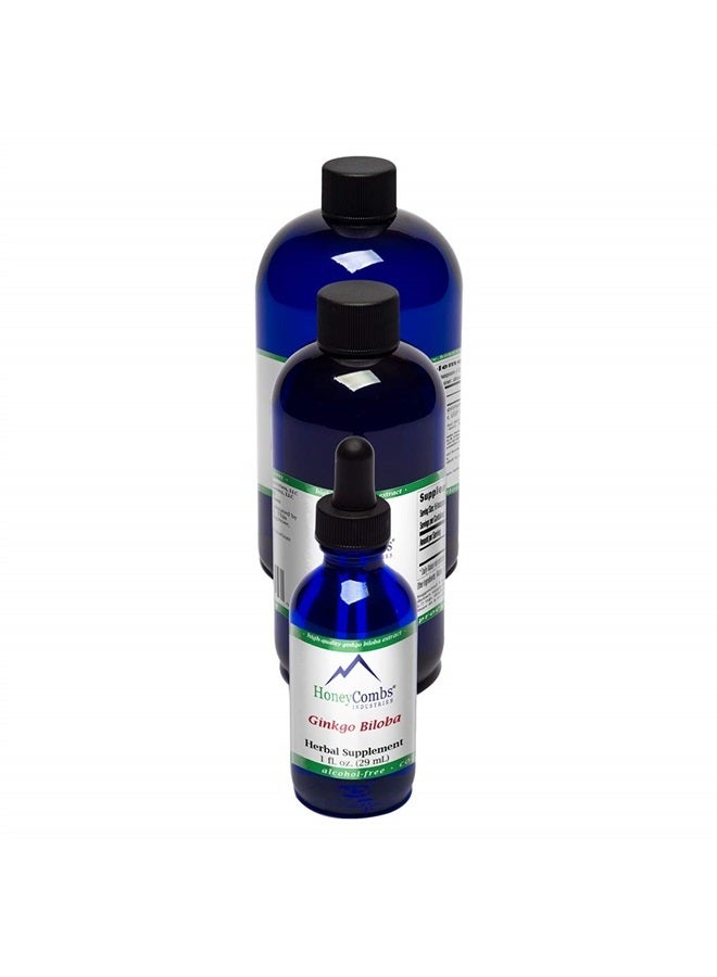 HoneyCombs Ginkgo Biloba Supplement to Support Brain, Memory, Focus & Circulation – Natural Ginkgo Biloba Extract Drops – Alcohol-Free, Cold Pressed Ginkgo Biloba Liquid, 1 Fl Oz. - Image 1
