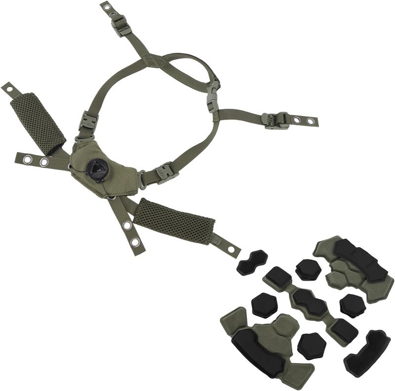 Adjustable Helmet Suspension System - Double Layer Chin Strap with 24 Hook & Loop & Sponge Pads, Multi - Brand Compatible for Cycling Scooter Skateboard - Image 5
