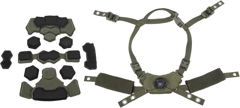 Adjustable Helmet Suspension System - Double Layer Chin Strap with 24 Hook & Loop & Sponge Pads, Multi - Brand Compatible for Cycling Scooter Skateboard - Image 1