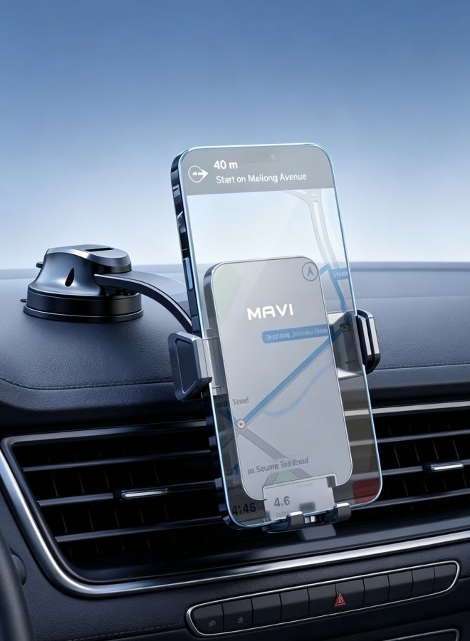 No branded Car Phone Mount, Suction Cup Dashboard Phone Holder with 360 Degree Rotation, Universal - Image 1