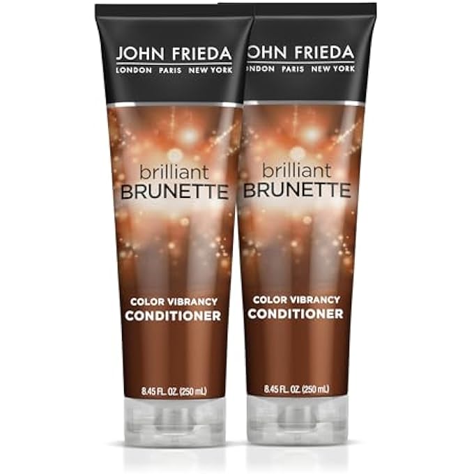 John Frieda BRILLIANT BRUNETTE, COLOR BOOSTING CONDITIONER, ENHANCES AND PROTECTS MULTI-DIMENSIONAL TONES, WITH SWEET ALMOND OIL TO REHYDRATE AND REPLENISH DRY HAIR, 8.45 OZ, PACK OF 2 - Image 1