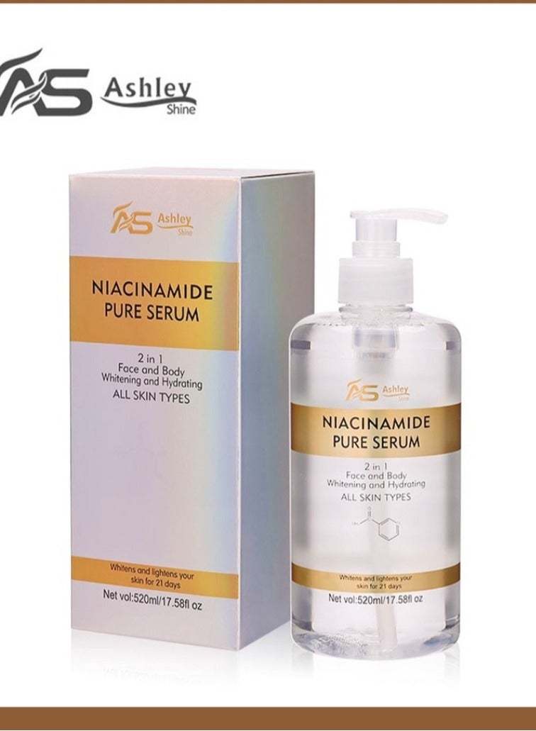 Ashley سيروم آشلي شاين النياسيناميد النقي 2 في 1 لتفتيح وترطيب البشرة للوجه والجسم 520 مل - Image 5
