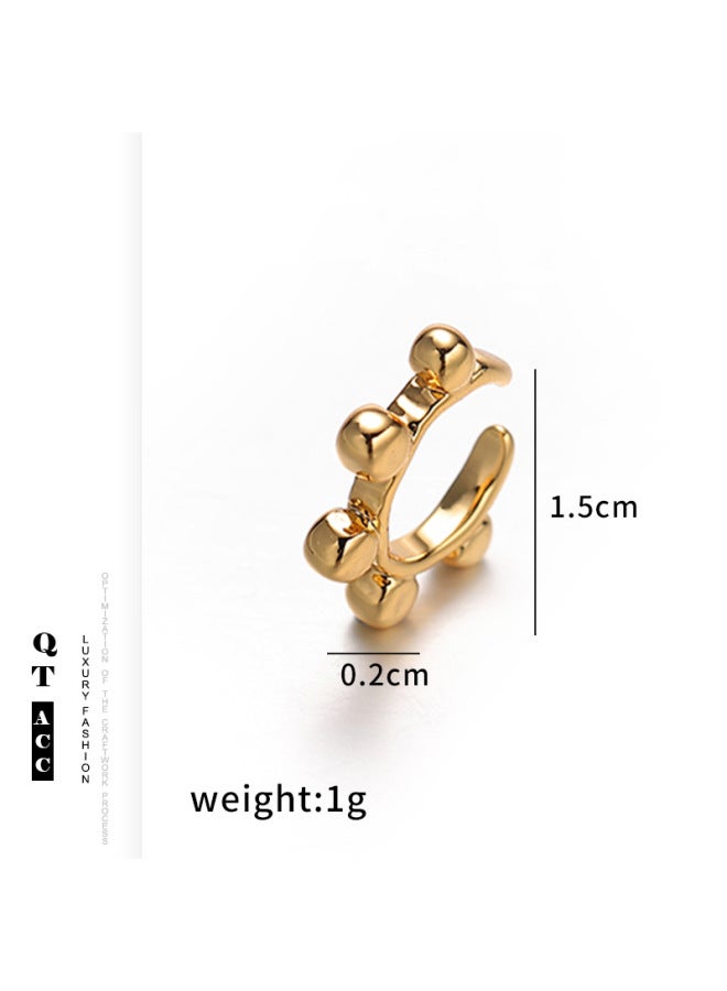 European And American Style Plating 18k Real Gold Simple Light Luxury Personalized Hao Stone Earrings Geometric Round Beads Beaded Earrings Earrings Earrings