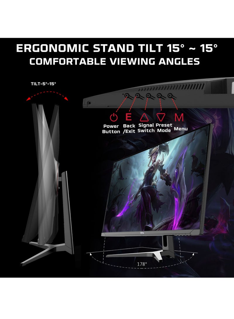 تويستيد مايندز "شاشة الألعاب TM32FHD240VA Supreme Series مسطحة بحجم 31.5 بوصة، دقة 1920x1080p FHD، لوحة VA، HDR، معدل تحديث 240/280 هرتز، استجابة 1 مللي ثانية، حامل قابل للتعديل، HDMI 2.1 مع مكبرات صوت مدمجة شاشة قيمنق       " - Image 5