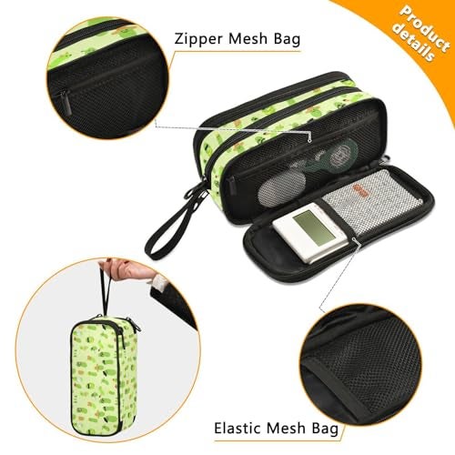 XUWU Funny Pickle Large Capacity Pencil Case 3 Compartment Pen box Makeup Pouch Holder Organizer Stationery Bag for School Teen Girl Boy Men Women - Image 3