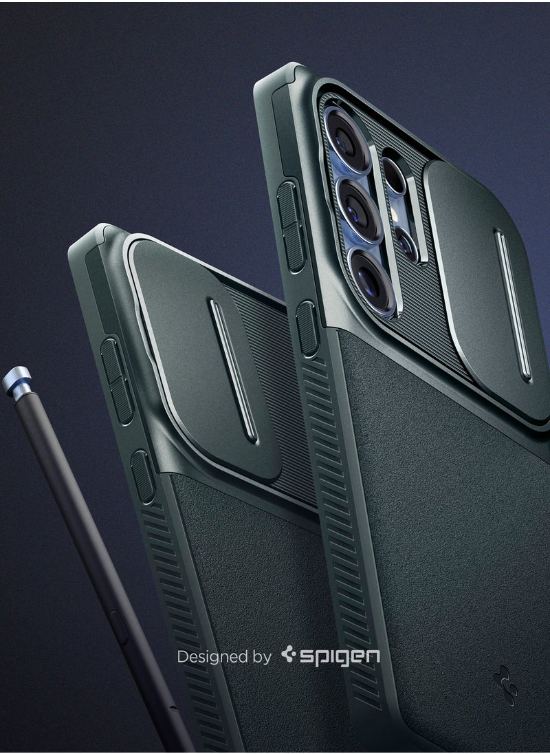 Spigen - Optik Armor Samsung Galaxy S25 ULTRA Case Cover (2025) with Camera Lens Protector - Abyss Green - Image 1