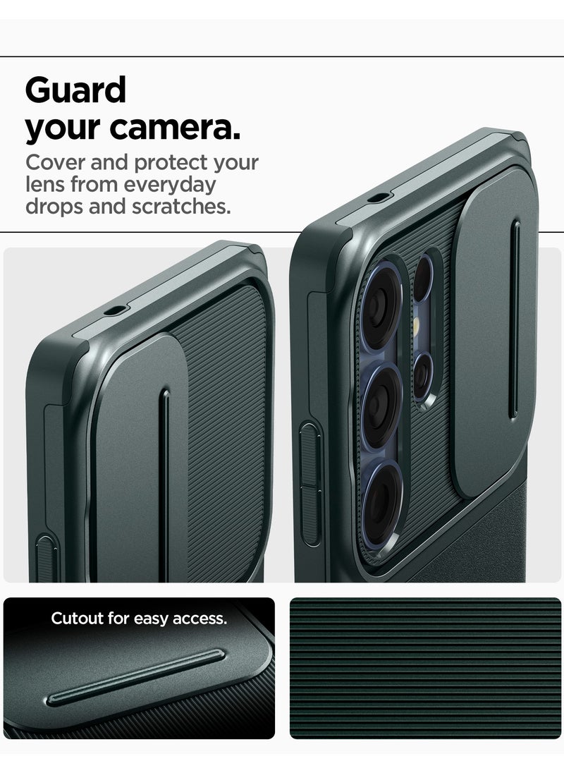 Spigen - Optik Armor Samsung Galaxy S25 ULTRA Case Cover (2025) with Camera Lens Protector - Abyss Green - Image 1