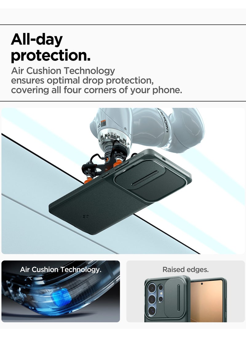 Spigen - Optik Armor Samsung Galaxy S25 ULTRA Case Cover (2025) with Camera Lens Protector - Abyss Green - Image 1