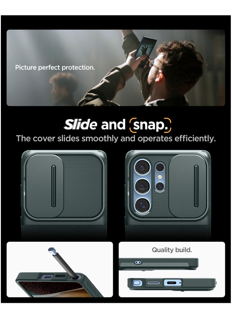 Spigen - Optik Armor Samsung Galaxy S25 ULTRA Case Cover (2025) with Camera Lens Protector - Abyss Green - Image 1