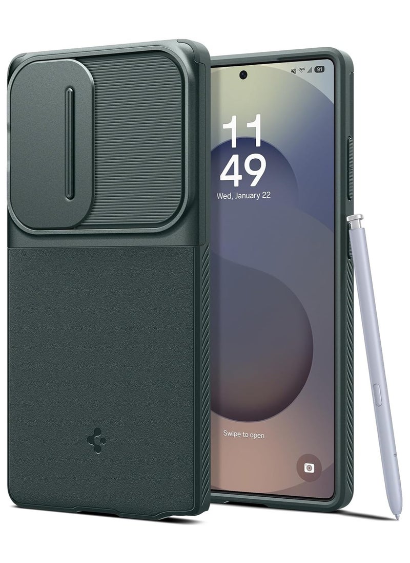 Spigen - Optik Armor Samsung Galaxy S25 ULTRA Case Cover (2025) with Camera Lens Protector - Abyss Green - Image 1