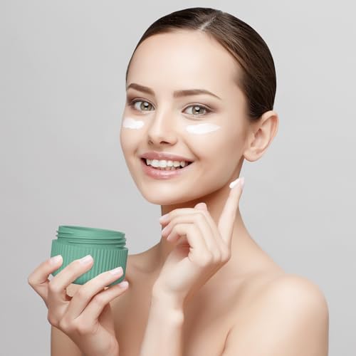 ME.FAN Travel Containers for Toiletries, TSA Approved 1.5 oz Silicone Cream Jars, Leak-proof Journey Containers, Trip Accessories with Lid for Cosmetic Face Hand Body Cream 4 Pack Black Lid Blue/Green - Image 5