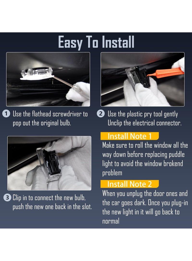 Upgrade Replacement Light Kit for Tesla Model 3 X S Y Interior Ambient Accessories Fit Footwell Lighting Trunk Frunk LED Door Puddle Lamp Glovebox Lights Brighten Up Easy DIY Install (White and Blue) - Image 4