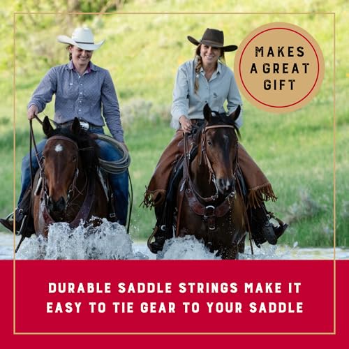 Weaver Equine 2-Piece Saddle Strings Handy Pack, Top Grade Strong Latigo Leather, Stylish Pliable Horse Saddle Accessories, 1/2" x 72", Burgundy - Image 4