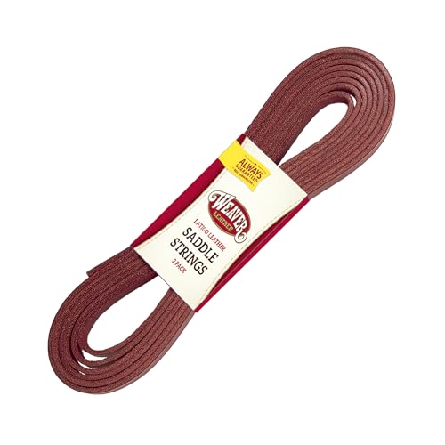 Weaver Equine 2-Piece Saddle Strings Handy Pack, Top Grade Strong Latigo Leather, Stylish Pliable Horse Saddle Accessories, 1/2" x 72", Burgundy - Image 1