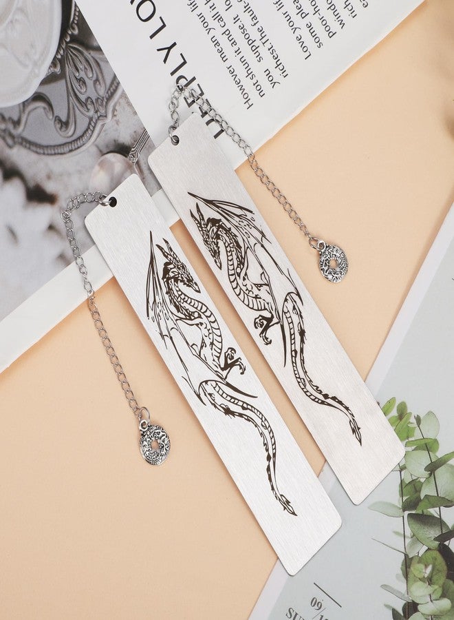 Teniinet 2Pcs Dragon Bookmark Gift for Men or Boy, Cool Bookmarks, Book Marks for Adults and Kids, Fantasy Gifts for Men(Style A) - Image 5