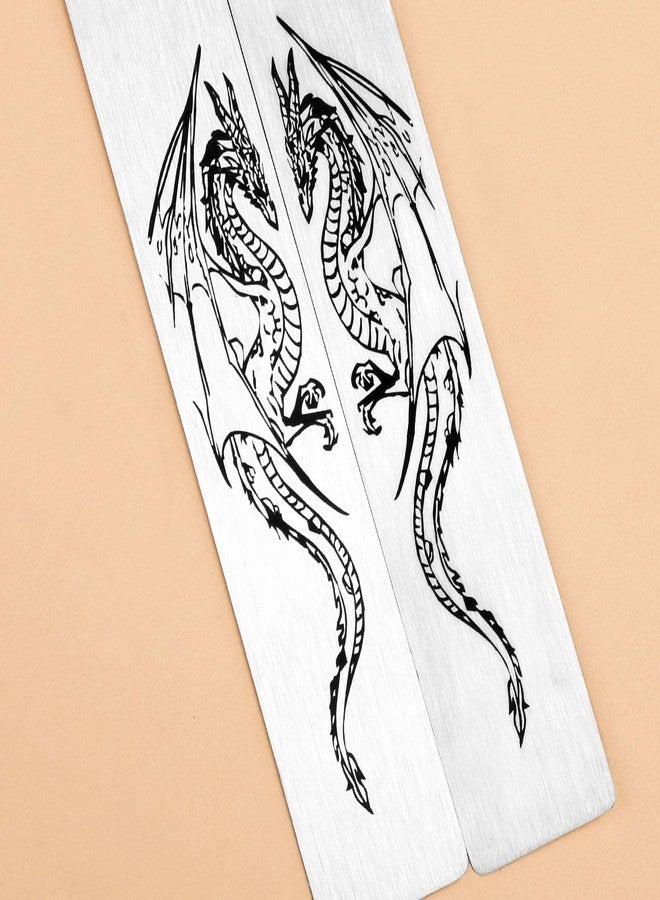 Teniinet 2Pcs Dragon Bookmark Gift for Men or Boy, Cool Bookmarks, Book Marks for Adults and Kids, Fantasy Gifts for Men(Style A) - Image 3