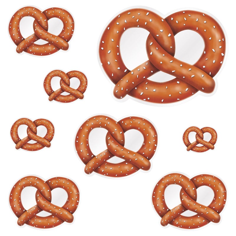 Beistle 8 Piece Bavarian Pretzel PeelNPlace Oktoberfest Party Wall Decorations Removable German Themed Party Supplies
