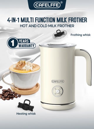 4 In 1 Electric Milk Frother Automatic Milk Steamer Foamer For Cold Hot Chocolate Latte Cappuccino Milk Heater Warmer White 500W - pzsku/ZA09412B78CE272F1D53DZ/45/1747814314/0ff84db1-6c03-4775-8922-0e526c22e982