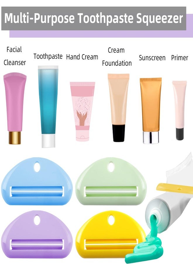 TKYZMS 4Pcs Toothpaste Squeezer,Plastic Toothpaste Tube Squeezer Toothpaste Dispenser Hanging Toothpaste Clip Toothpaste Holder for Bathroom,Suitable for Toothpaste Cream Cosmetics and Paint(Colorful) - Image 2