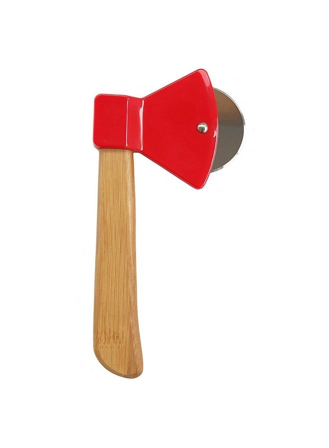 Milcraft Axe Pizza Cutter with Bamboo Handle and Sharp Rotating Blade - Thacher's Nook - Image 1