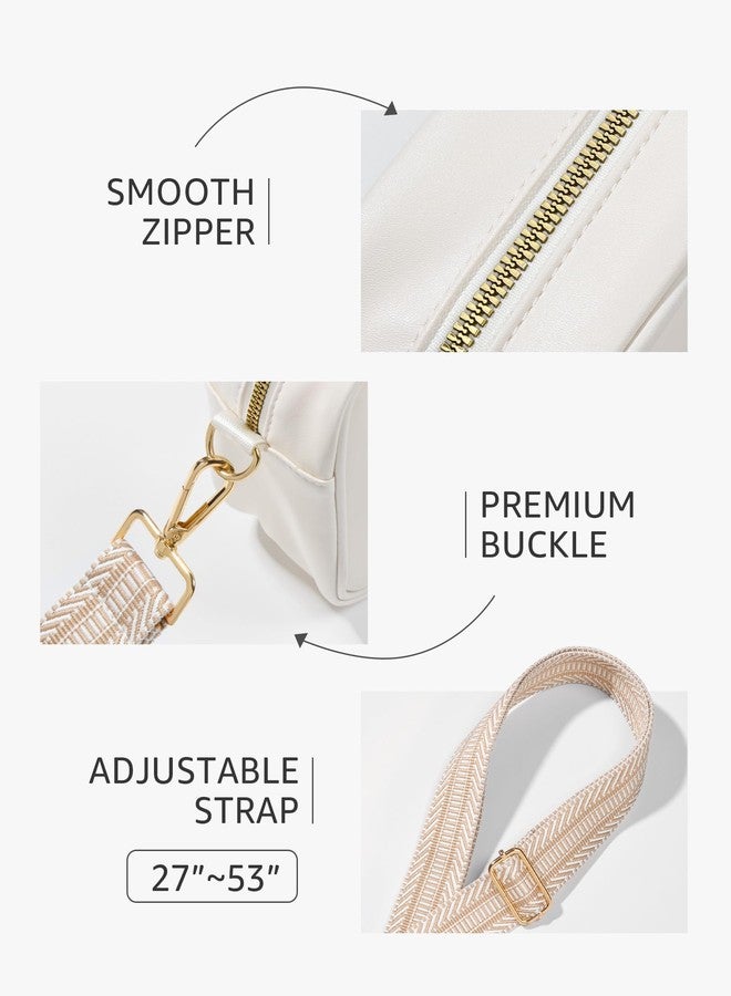 BS-VOG Clear Bag for Stadium Events, Clear Purse for Women, Stadium Approved Crossbody Bag for Concerts Sports Festivals, Beige and White - Image 5