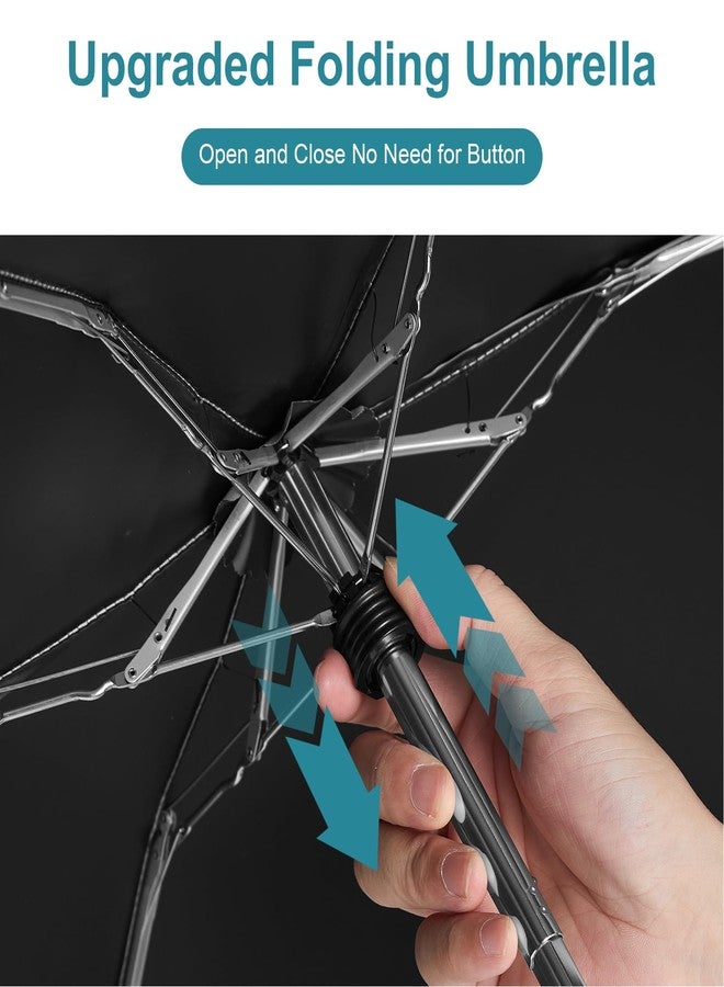 جي4فري مظلة سفر صغيرة قابلة للطي من G4Free، مظلة صغيرة الحجم توفر حماية من الأشعة فوق البنفسجية بدرجة 50+، مناسبة للحقائب والمحافظ، وخفيفة الوزن، وتناسب الجيب والمحفظة، للرجال والنساء (أزرق فاتح). - Image 4