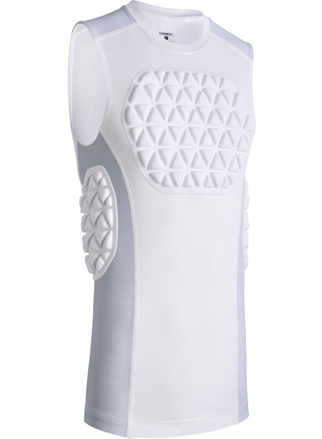 Legendfit Youth Baseball Chest Rib Protector Padded Compression Shirt Support Softball Football Boys Girls Heart Sternum Guard Grey/White - Image 1