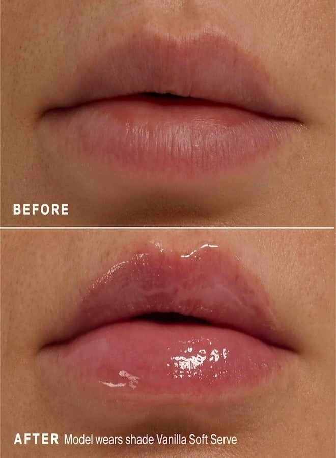 سوبرجوب سوبرجووب! مرطب الشفاه Glow Gloss SPF 40 مع الببتيدات وزبدة الشيا - خدمة الفانيليا الناعمة (لون وردي ناعم شفاف)، ملمع شفاه مرطب عالي اللمعان 15 مل - Image 5
