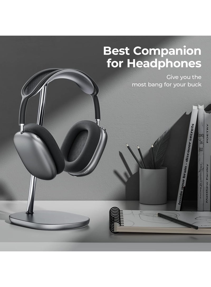 BENKS Desktop Headphone Stand Universal Holder Hanger Mount Aluminum with Protective Silicone Pad for AirPods Max Black - Image 2