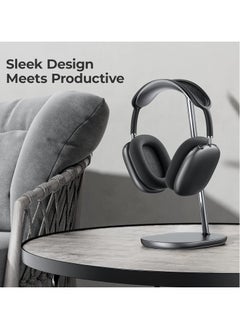 Benks BENKS Desktop Headphone Stand Universal Holder Hanger Mount Aluminum with Protective Silicone Pad for AirPods Max Black  - Image 3